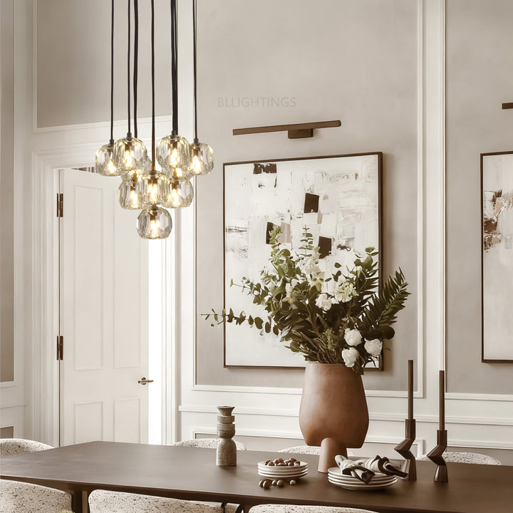 Balle Crystal Round Cluster Chandelier 14"