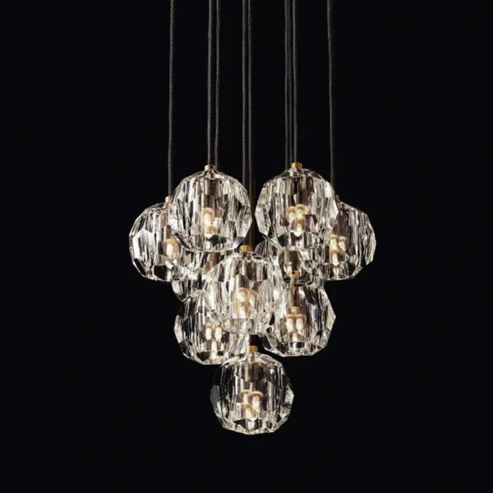 Balle Crystal Round Cluster Chandelier 14"