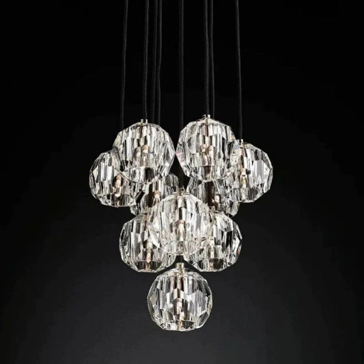 Balle Crystal Round Cluster Chandelier 14"