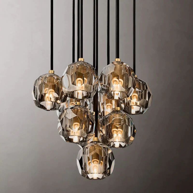 Balle Crystal Round Cluster Chandelier 14"