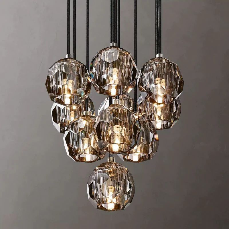 Balle Crystal Round Cluster Chandelier 14"