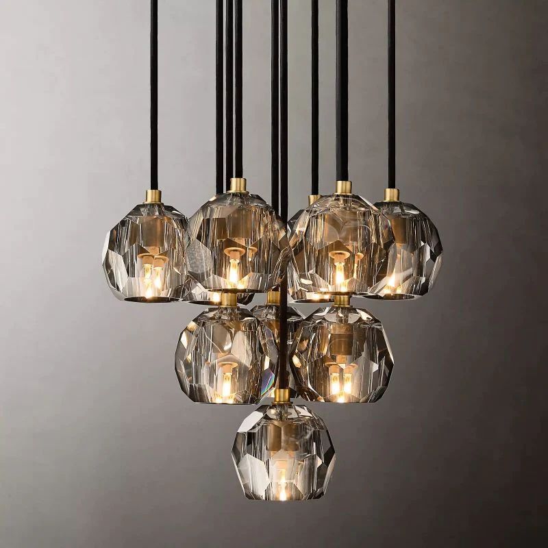 Balle Crystal Round Cluster Chandelier 14"