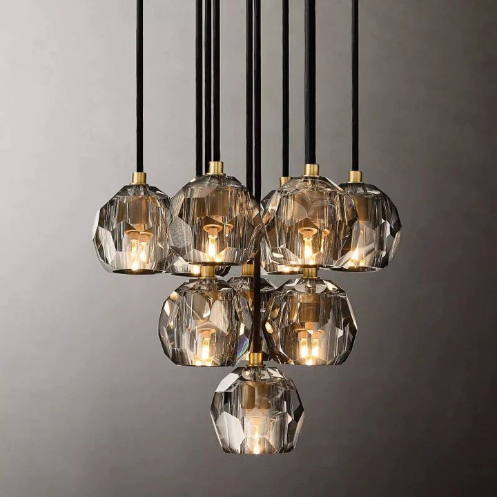 Balle Crystal Round Cluster Chandelier 14"