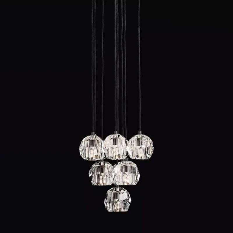 Balle Crystal Round Cluster Chandelier 14"