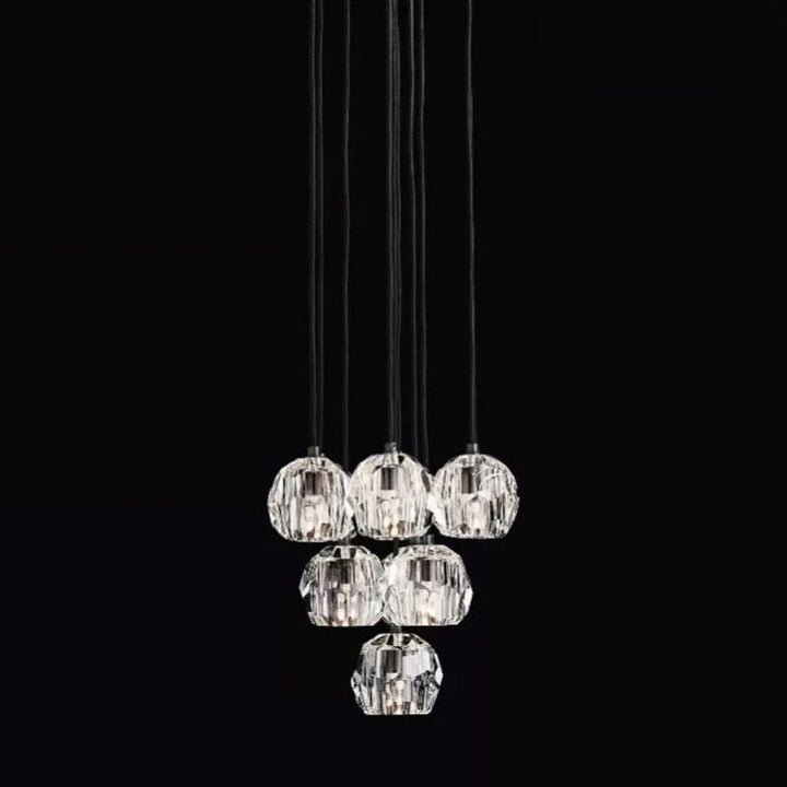 Balle Crystal Round Cluster Chandelier 14"
