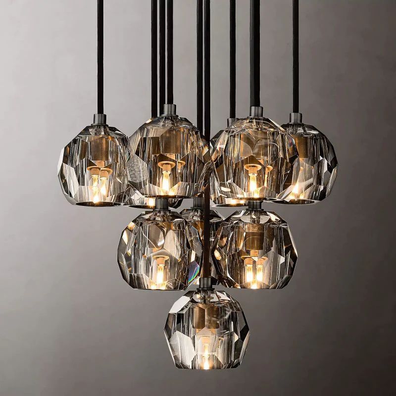 Balle Crystal Round Cluster Chandelier 14"