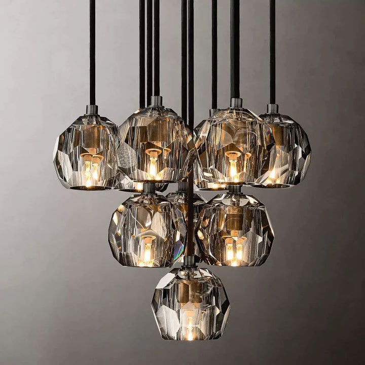 Balle Crystal Round Cluster Chandelier 14"