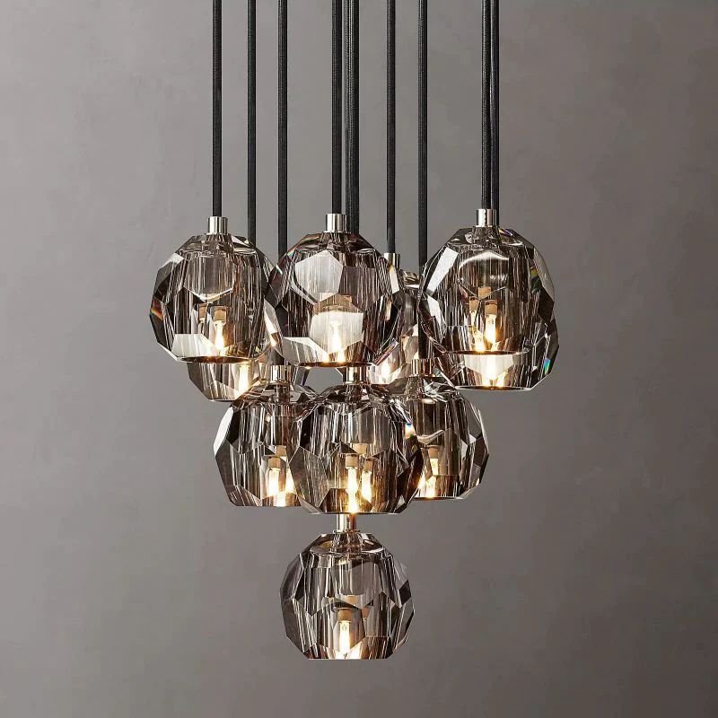 Balle Crystal Round Cluster Chandelier 14"
