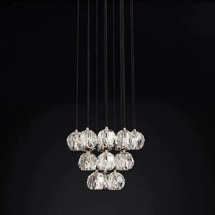 Balle Crystal Round Cluster Chandelier 19"