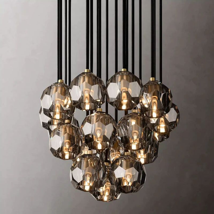 Balle Crystal Round Cluster Chandelier 19"