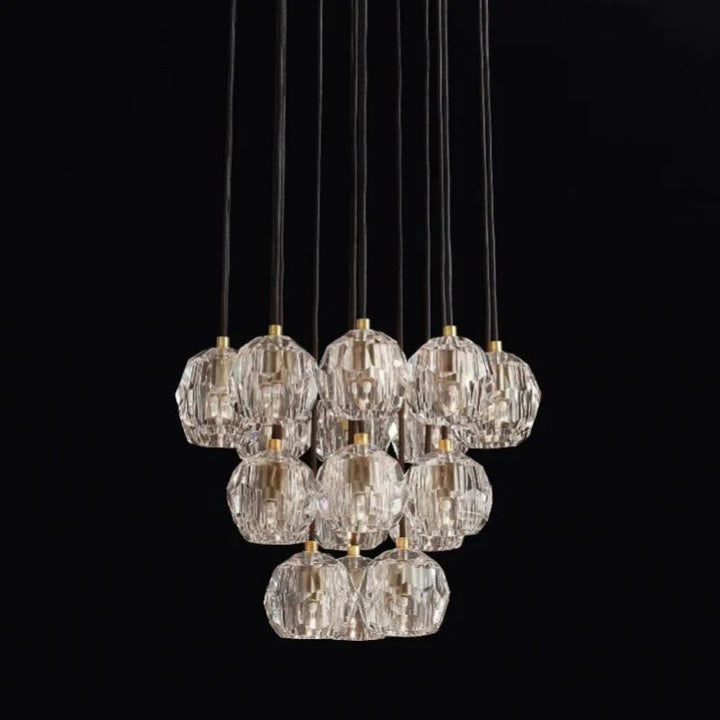 Balle Crystal Round Cluster Chandelier 19"