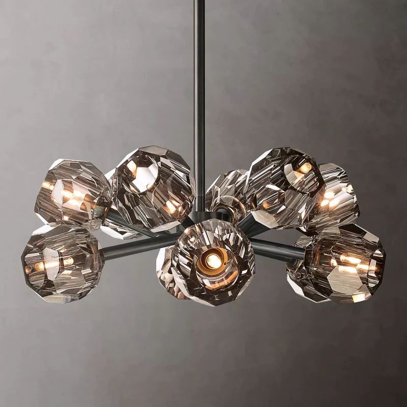 Balle Smoke Crystal Chandelier D24"