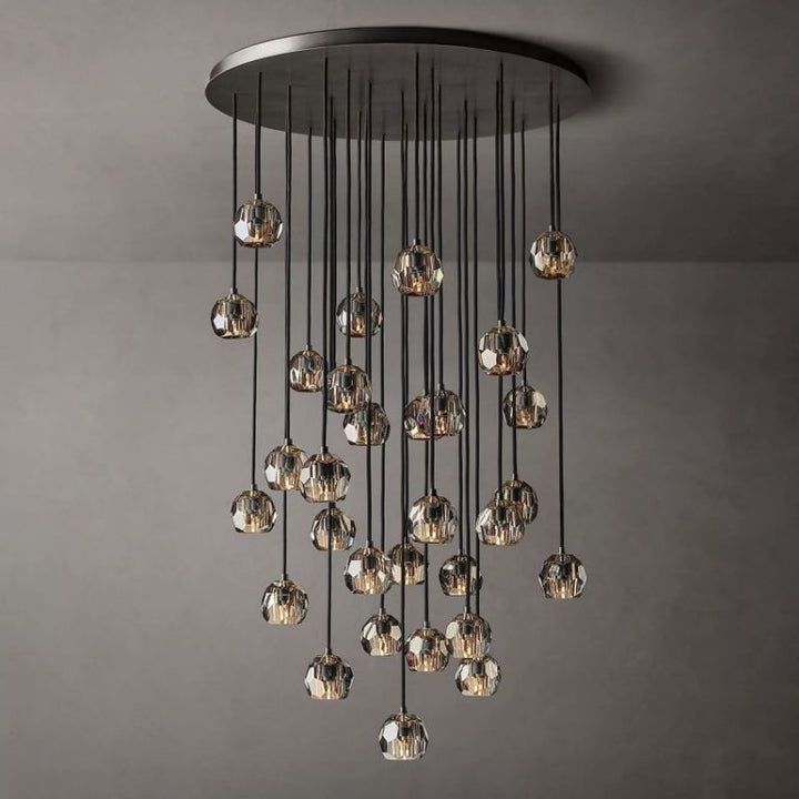 Balle Smoke Crystal Cluster Chandelier D60" Customized