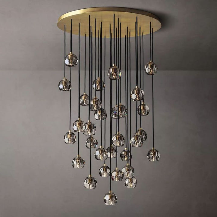 Balle Smoke Crystal Cluster Chandelier D60" Customized