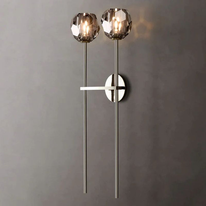 Balle Smoke Crystal Grand Double Sconce 28''H