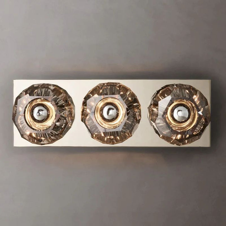 Balle Smoke Crystal Linear Short Bathroom Wall Sconce