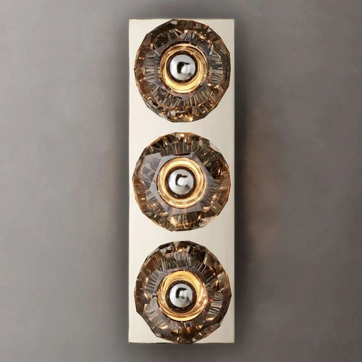 Balle Smoke Crystal Linear Short Bathroom Wall Sconce