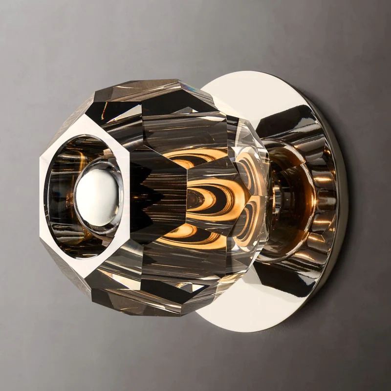 Balle Smoke Crystal Petite Bathroom Wall Sconce