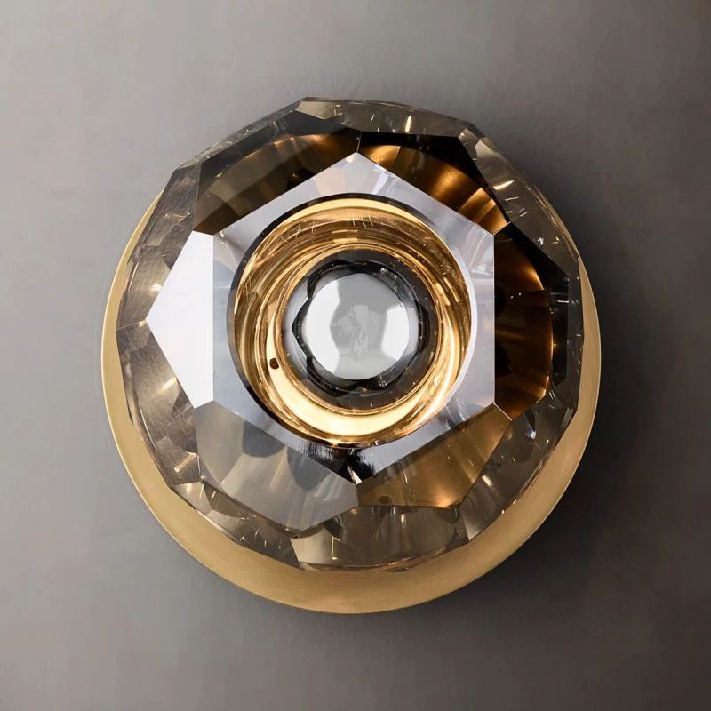 Balle Smoke Crystal Petite Bathroom Wall Sconce
