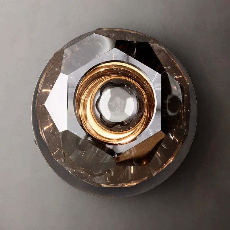 Balle Smoke Crystal Petite Bathroom Wall Sconce