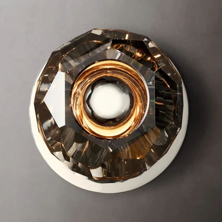 Balle Smoke Crystal Petite Bathroom Wall Sconce
