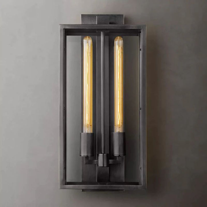 Beckman Outdoor Square Lantern Wall Sconce 21"