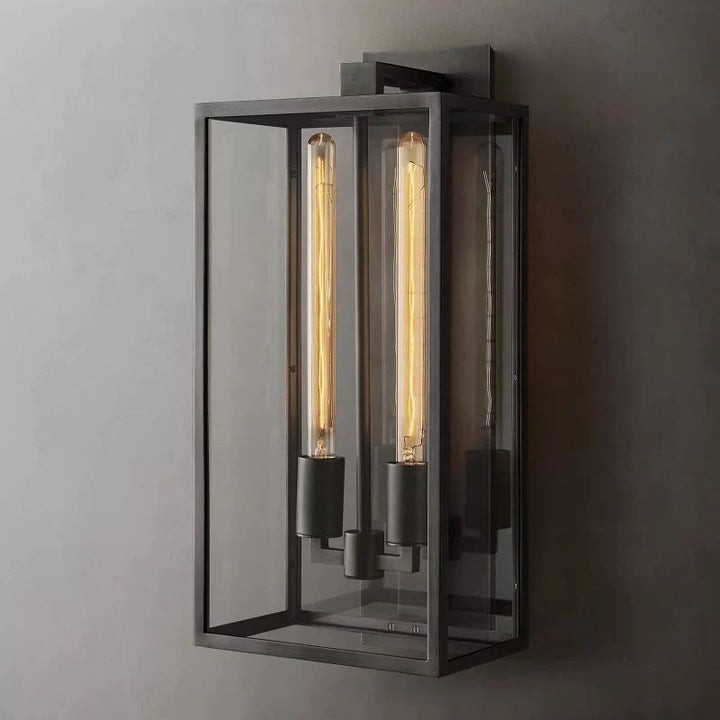 Beckman Outdoor Square Lantern Wall Sconce 28"