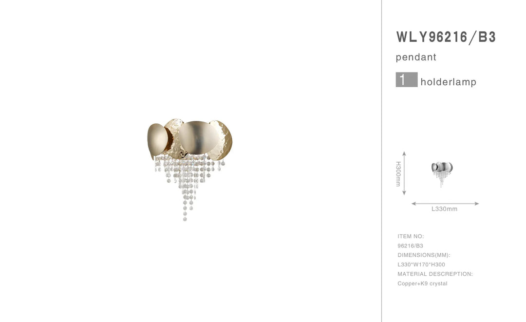 Betsy Brass Crystal Sconce