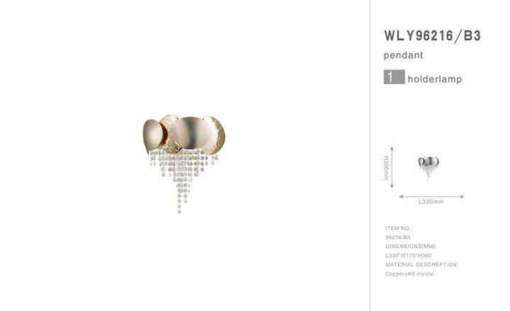 Betsy Brass Crystal Sconce