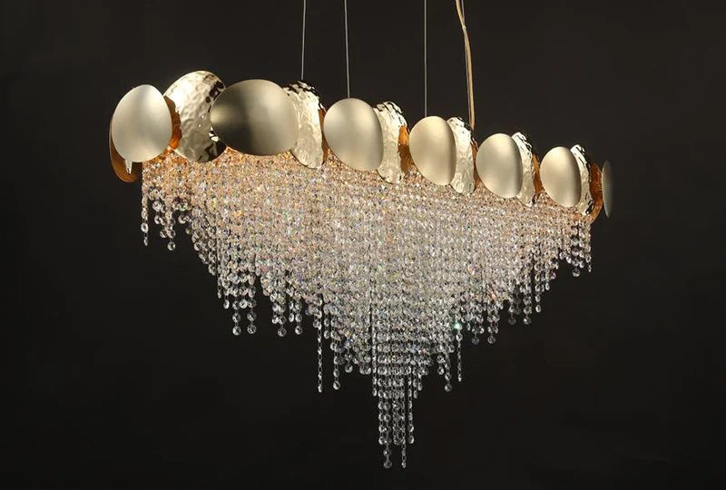 Betsy Oval Brass Crystal Chandelier