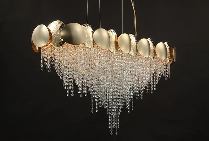 Betsy Oval Brass Crystal Chandelier