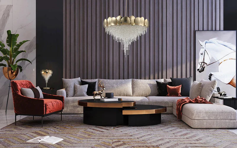 Betsy Oval Brass Crystal Chandelier