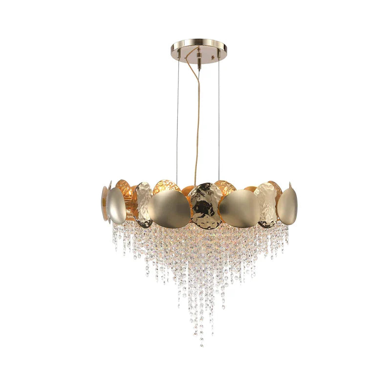 Betsy Round Brass Crystal Chandelier