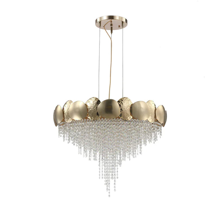 Betsy Round Brass Crystal Chandelier