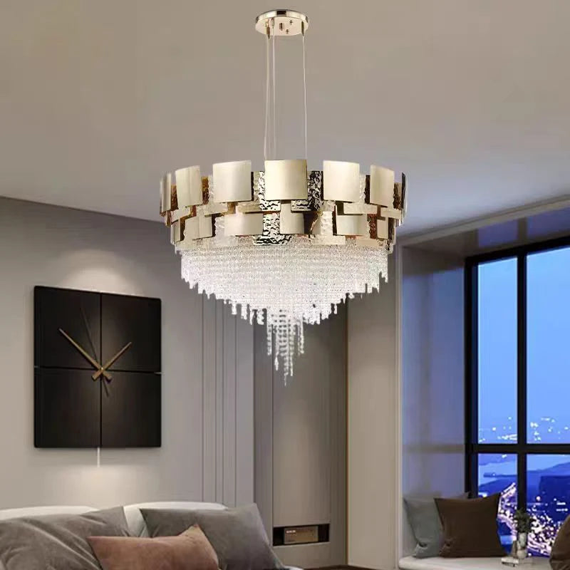 Betsy Round Crystal Bead Chandelier