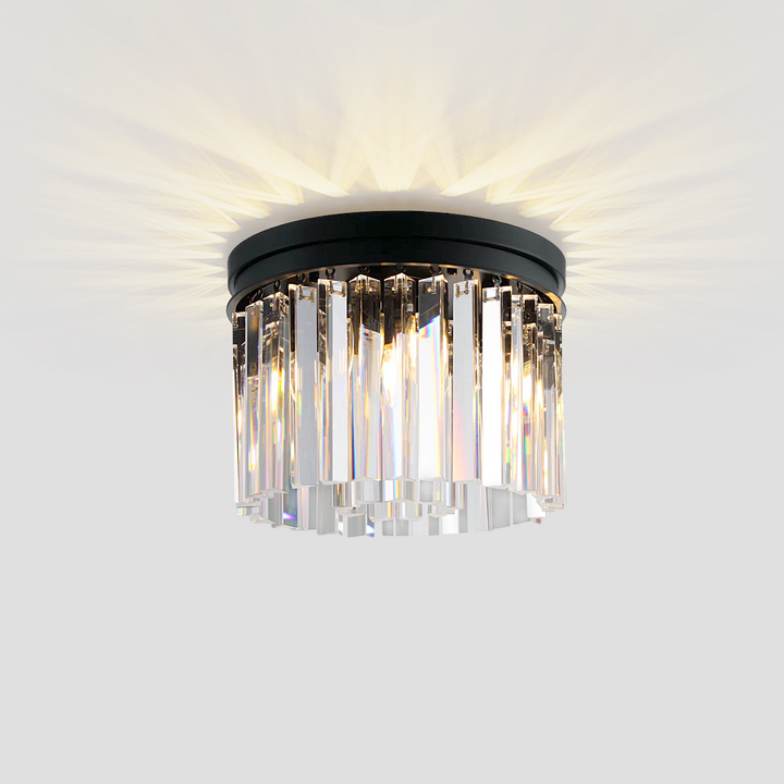 1920s Tedem 1-Tier Crystal Round Flushmount