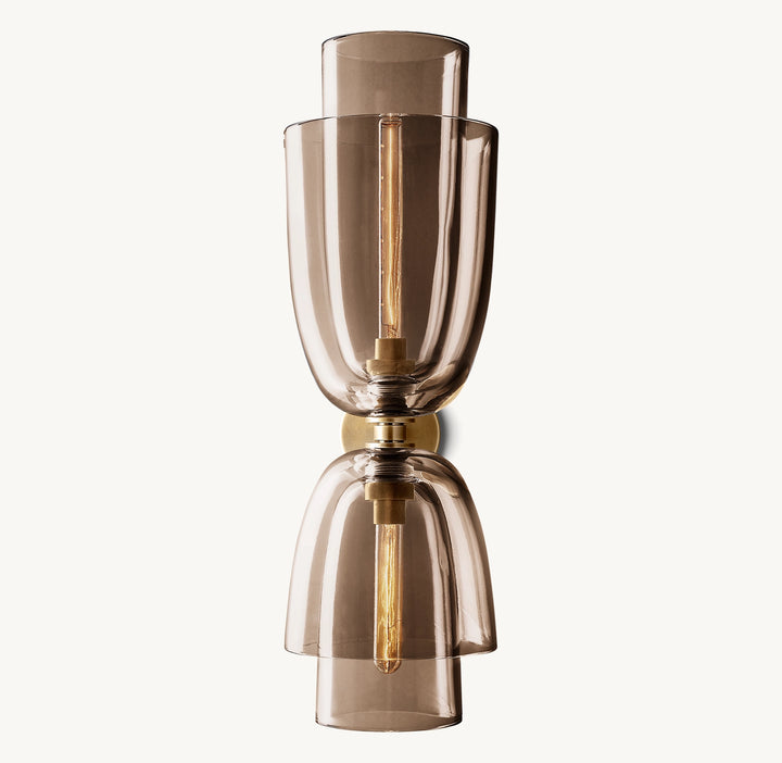 Bloomy Amber Glass Cloche Grand Sconce