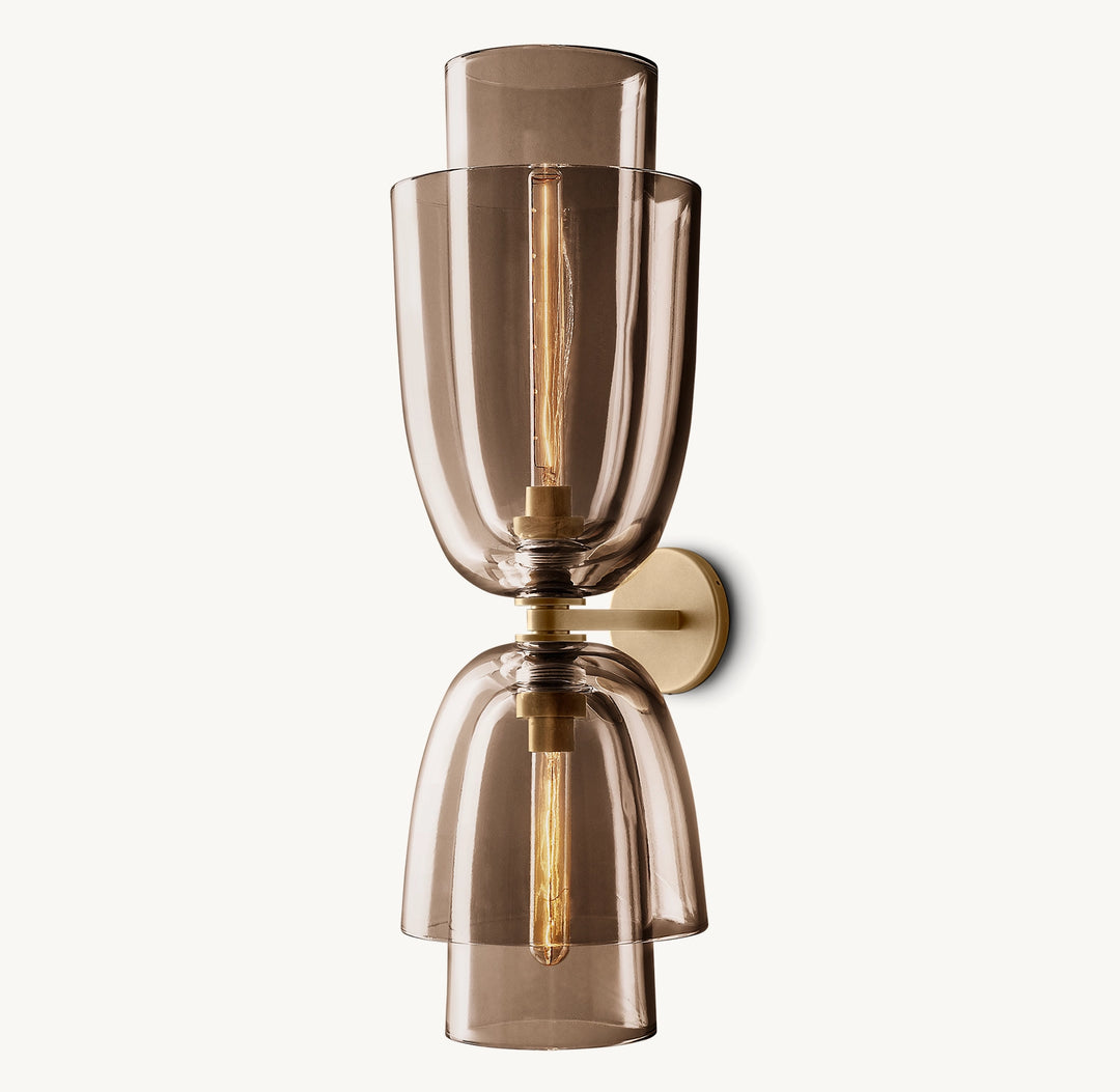 Bloomy Amber Glass Cloche Grand Sconce