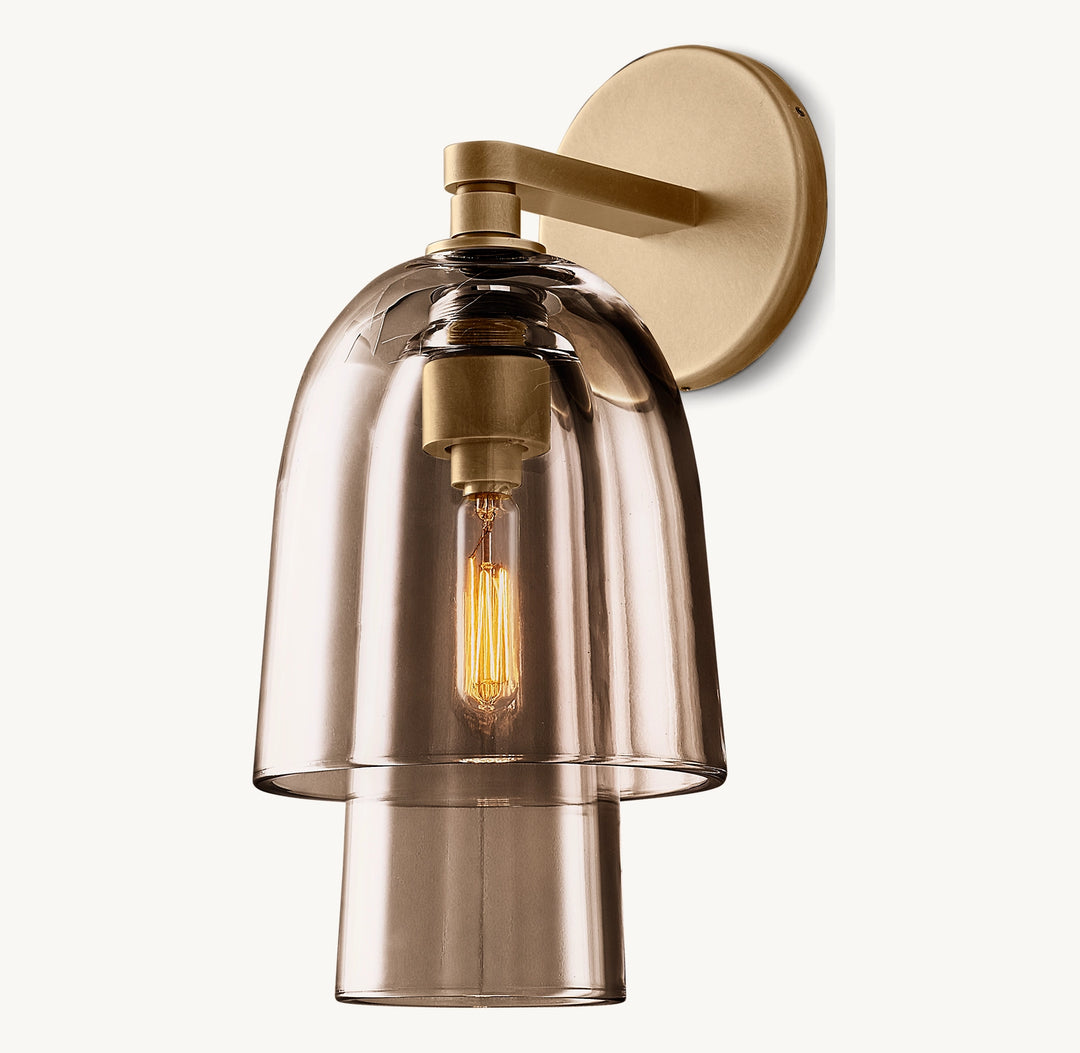 Bloomy Amber Glass Flute Sconce