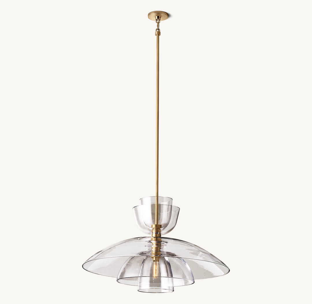 Bloomy Clear Glass Cloche Grand Pendant