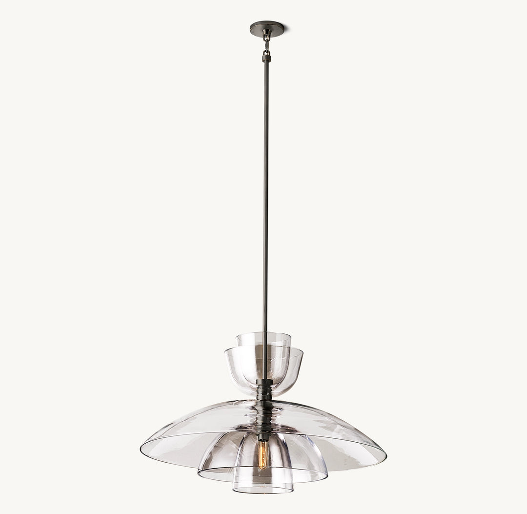 Bloomy Clear Glass Cloche Grand Pendant