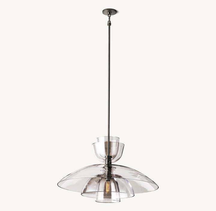 Bloomy Clear Glass Cloche Grand Pendant