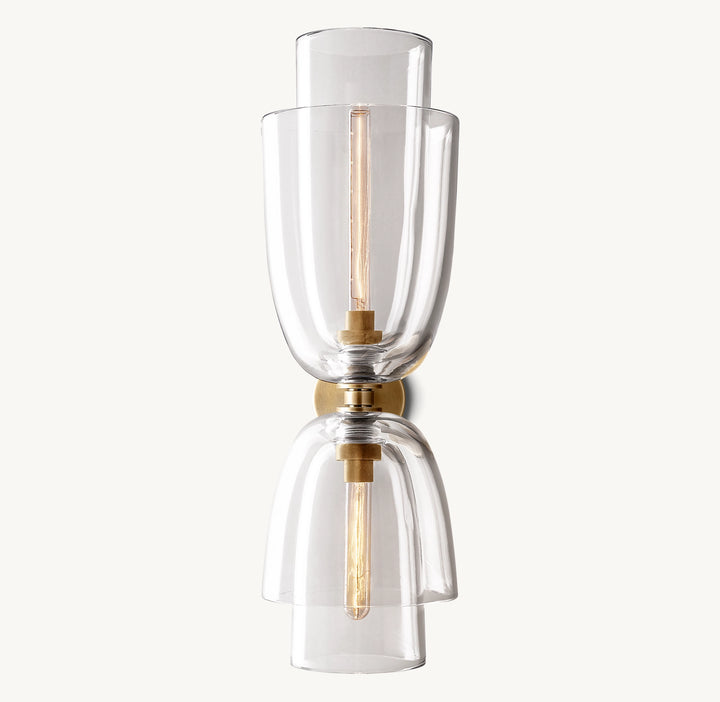 Bloomy Clear Glass Cloche Grand Sconce