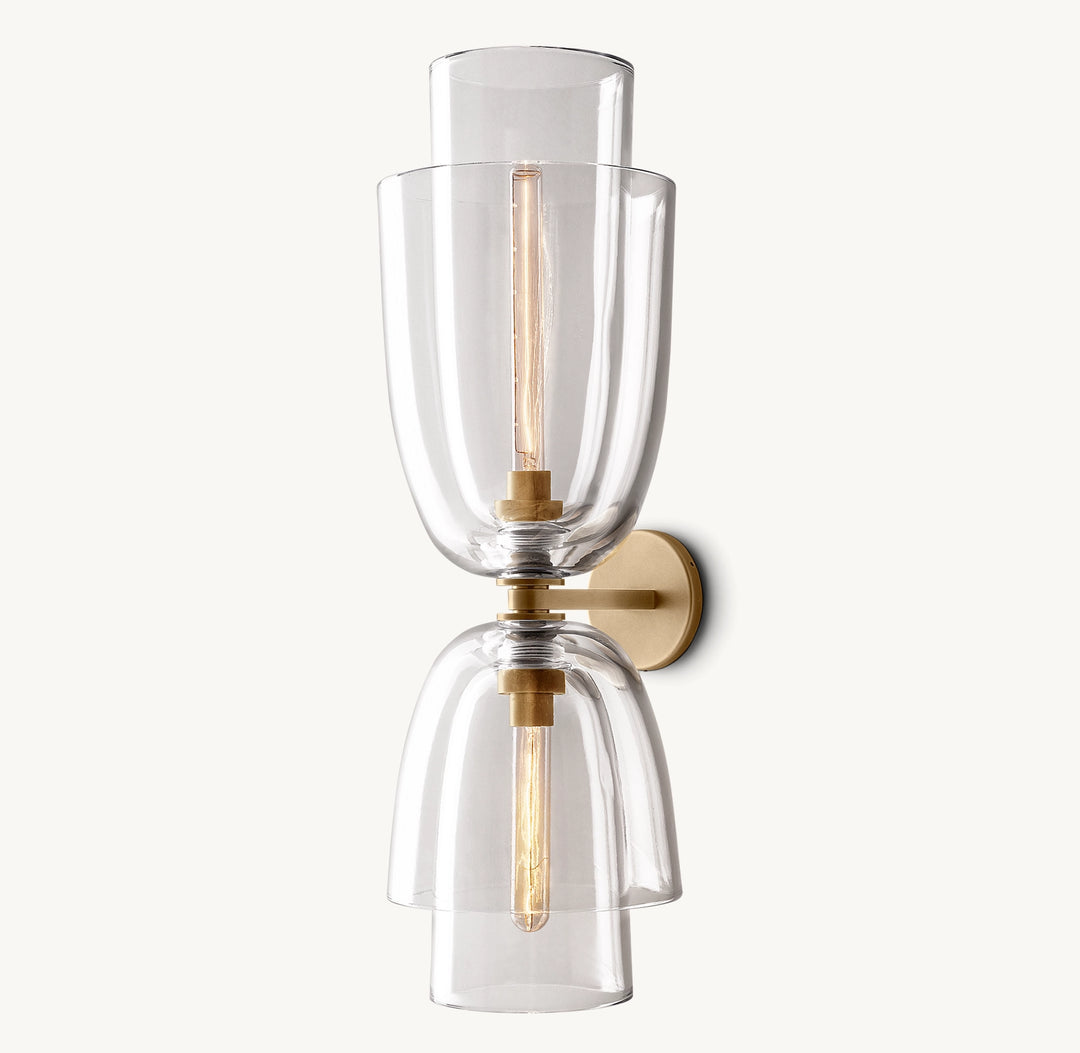 Bloomy Clear Glass Cloche Grand Sconce
