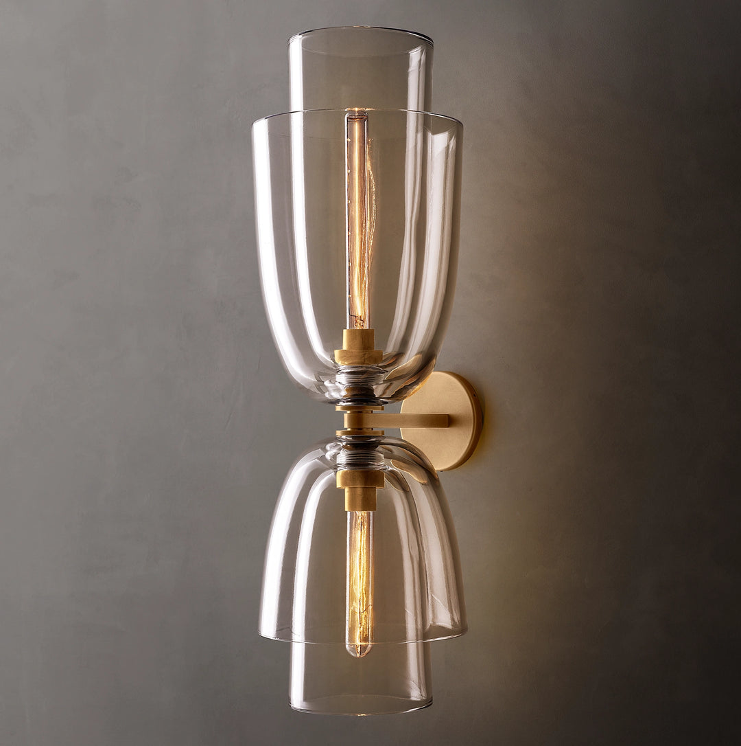 Bloomy Clear Glass Cloche Grand Sconce