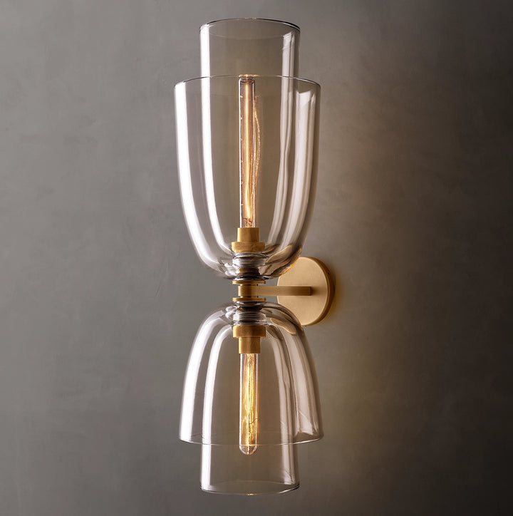 Bloomy Clear Glass Cloche Grand Sconce