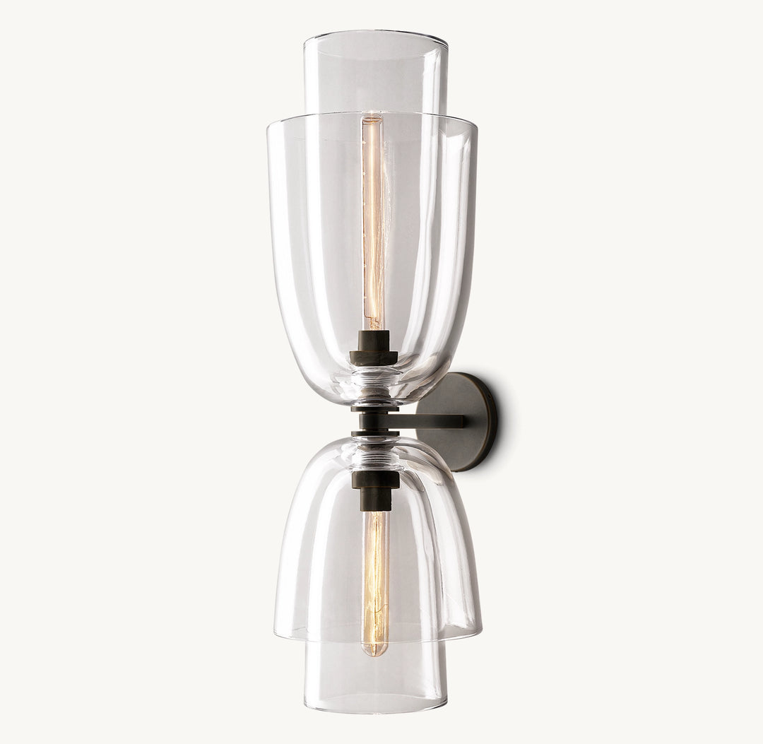 Bloomy Clear Glass Cloche Grand Sconce