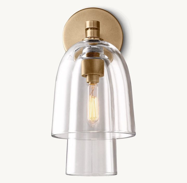 Bloomy Clear Glass Flute Sconce