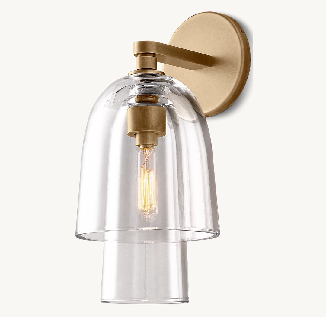 Bloomy Clear Glass Flute Sconce