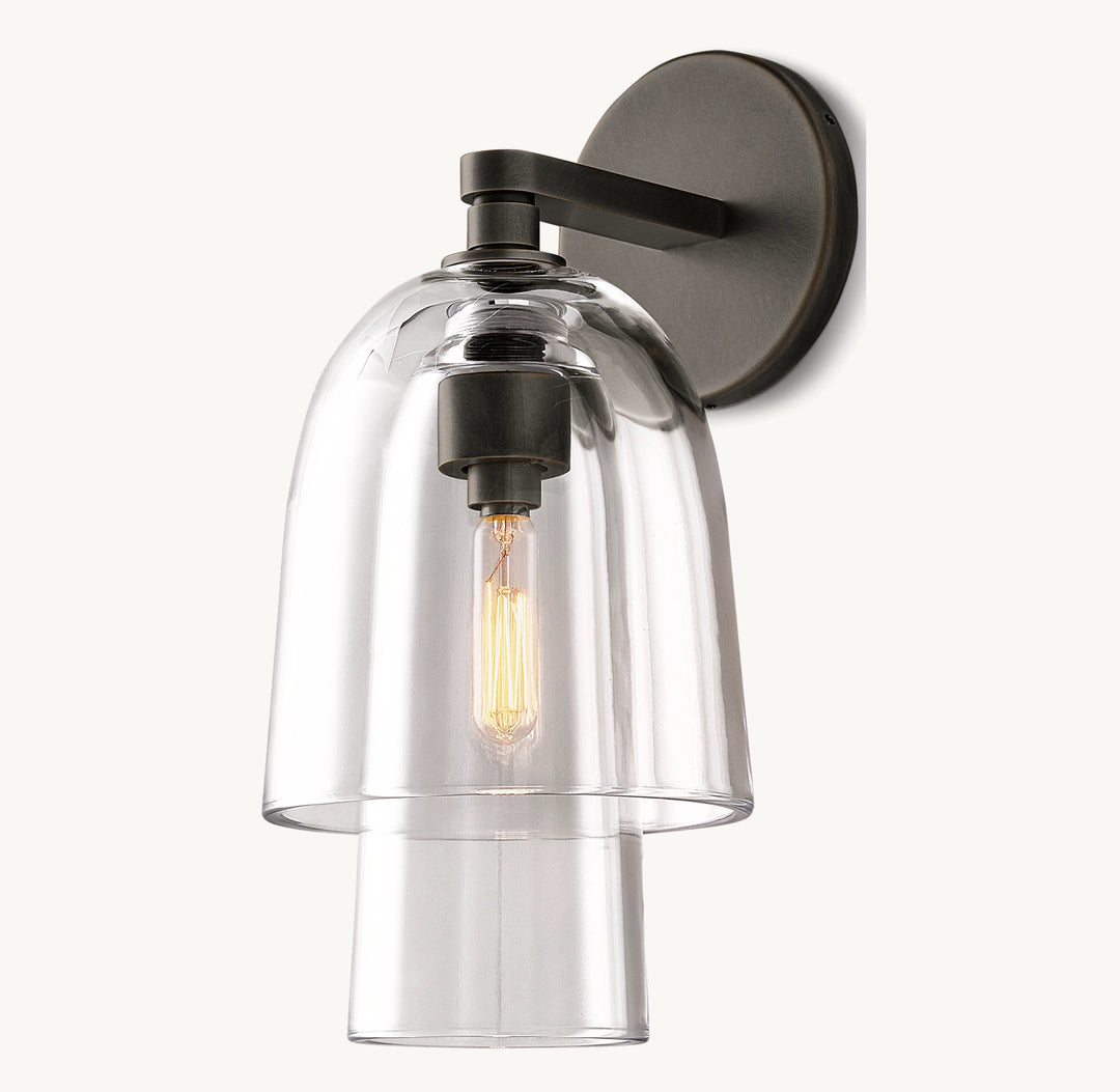 Bloomy Clear Glass Flute Sconce